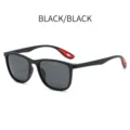 Klassische schwarze Outdoor Sportsonnenbrille für Damen und Herren, stilvoller Radfahrschutz. - Schwarzer Rahmen Schwarz Graue Gläser