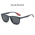 Blau schwarze Sportsonnenbrille für Damen und Herren, stylische Outdoor Radfahren Sonnenbrille. - Blauer Rahmen Graue Gläser