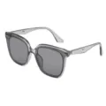 Große quadratische, transparente graue Sonnenbrille für Damen und Herren, modischer UV-Schutz. - Transparenter Rahmen Graue Gläser