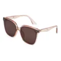 Große quadratische Sonnenbrille für Damen und Herren, stilvoller UV400 Sonnenschutz zum Autofahren. - Transparenter Tee Rahmen Tee Linse