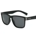 Herren polarisierte Sonnenbrille mattschwarzer quadratischer Rahmen Fahrbrille mit Metall - Mattschwarz/Graues Glas