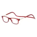 Gafas de lectura magnéticas rojas para colgar, plegables con patillas de metal. - Marco Rojo