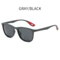 Stylische Outdoor Sportsonnenbrille mit grauem Rahmen und dunklen Gläsern für Damen und Herren. - Grauer Rahmen Schwarzgraue Gläser