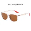 Transparent frame sunglasses with brown lenses for outdoor sports and fashion variant - Transparent Tea Frame Tea Lens