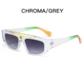 Retro Quadratische Sonnenbrille für Herren, trendiger transparenter Rahmen mit Farbverlauf Bügeln. - Transparentes Rahmen Doppel Graue Linse