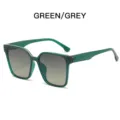 Grüner Rahmen graue Farbverlaufslinse quadratische Sonnenbrille stylische Mode Streetwear - Grüner Rahmen Verlaufs-Grau