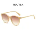 Modische ovale Sonnenbrille mit Farbverlauf für Damen, leichter Rahmen, UV-Schutz. - Gelee Tee Farbverlauf Linse