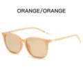 Orangerunde Sonnenbrille für Damen, UV-Schutz Vintage-Sonnenglas mit goldenen Metalldetails. - Oranger Rahmen Orange Gläser
