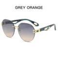 Bügelose Farbverlauf Sonnenbrille für Damen und Herren, graue orange Streetwear Sonnenbrille - Grau Rosa