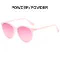 Pink gradient oval sunglasses for women, lightweight UV protection fashion sun glasses. - Pink Frame Pink Lens