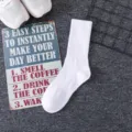 Witte halflange sokken voor heren, ademende katoenen sportsokken, comfortabel voor dagelijks gebruik. - Eén maat / Elastische Lange Sokken / Wit