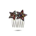 Peineta para el pelo de estrella con diamantes de imitacion coloridos accesorios variante - Peineta de Estrella con Strass / Multicolor