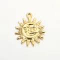 Goldene Sonne Mond Legierung Anhänger Detail, vintage himmlische DIY Schmuck Accessoire. - Gold
