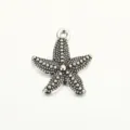 Seestern Legierung Anhänger Detailaufnahme, Vintage Silber Ton DIY Schmuck Zubehör Charm. - 2.3*2cm / Antiksilber