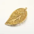 Goldener filigraner Blatt Anhänger Vintage Metall Anhänger DIY Halskette Schmuck Zubehör - Gold