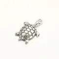 Antik silberfarben Legierung Schildkröte Anhänger Charm für DIY Schmuck Halskette Basteln. - 2.2x1.7cm / Antiksilber