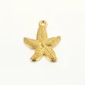 Goldener Seestern-Legierungsanhänger Detailansicht, exquisite Perlenstruktur für DIY-Schmuck. - 2.3*2cm / Gold