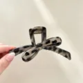 Γκρι λεοπάρ φιόγκος κλάμερ μαλλιών για γυναίκες, κομψό αξεσουάρ από οξικό άλας. - Στυλ 2