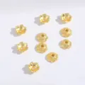 Gold flower bead caps detail, alloy spacers for DIY jewelry bracelet necklace making. - 6mm / Gold (Wavy Hollow Design)