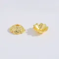 Gold alloy flower bead caps detail shot, hollow spacer beads for DIY jewelry making accessories. - 6mm / Gold (Cross Multi Layer Design)