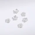 Detail view of silver alloy flower shaped bead spacers for DIY jewelry making and crafts. - 6mm / Silver 4
