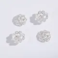 Silver hollow flower bead caps for DIY jewelry making, metal spacer beads for bracelets. - 8mm / Silver 5