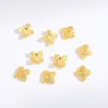 Gold alloy hollow flower bead caps, floral spacer beads for DIY jewelry making bracelets 50pcs - 8mm / Gold 6