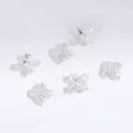 Silver alloy hollow flower bead caps, DIY jewelry making spacer charms for bracelets. - 8mm / Silver 6