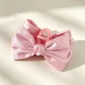Molletta per capelli con fiocco in raso rosa da donna, elegante accessorio per acconciatura francese. - Rosa