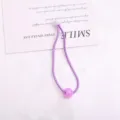 Elastico per capelli viola con perline, grazioso accessorio per coda di cavallo per bambini. - 1 Pezzo / Viola