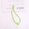 Corda per capelli elastica verde con perline bianche e verdi per bambini accessori fai da te dettaglio. - 1 Pezzo / Verde