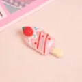 Ροζ φράουλα παγωτό ρητίνη flatback cabochon DIY στολίδι για θήκη τηλεφώνου παπούτσια - Ροζ Παγωτό Κρέμα Φράουλα (C04-2-11) / 1 Τεμάχιο/Συσκευασία