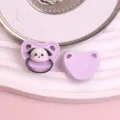 Süße Cartoon Hund Harz Schnuller Cabochon DIY Handwerk Zubehör schöne Detailansicht. - Hund / Lila