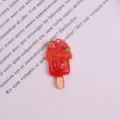 Cute strawberry popsicle resin charm flatback DIY accessory for shoes case decoration - Strawberry