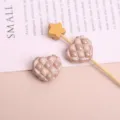 Χαριτωμένα αξεσουάρ DIY με χάντρες καρδιάς καρώ για σκουλαρίκια και αξεσουάρ μαλλιών - 1 Τεμάχιο/Πακέτο / Χακί