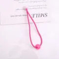 Grazioso elastico per capelli rosa con perline per bambini, accessorio per acconciatura coda. - 1 Pezzo/Confezione / Rosso rosa