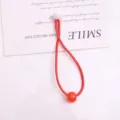 Carino elastico per capelli rosso per bambini con perla, dolce accessorio per capelli da ragazza. - 1 Pezzo/Confezione / Arancio Scuro