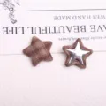 Vintage fabric plaid star buttons DIY coat clothing accessories clothing craft decoration 2pcs - Dark Coffee