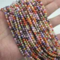 Vue détaillée de fils de perles de zircon facettées colorées pour bijoux DIY. - 3mm (Environ 118 Pcs / 9g) / Multicolore