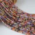 Gros plan détaillé de brins de perles en pierres précieuses facettées, idéal pour vos bijoux. - 2mm (Environ 180 Pcs / 5g) / Multicolore