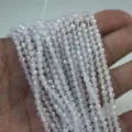 Brins de perles en vrac facettées blanches pour bijoux DIY, accessoires de perles étincelantes. - 4mm (Environ 100 Pcs / 16g) / Blanc