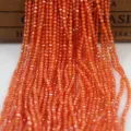 Perles de pierres précieuses en zircon orange facettées pour fabrication de bijoux DIY. - 4mm (Environ 100 Pcs / 16g) / Rouge
