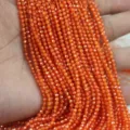Perline di gemme arancioni sfaccettate per creazione di gioielli fai da te braccialetto collana - 2mm (Circa 180 Pz / 5g) / Rosso