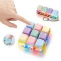 Macaron mechanical keyboard fidget toy 9-key stress relief clicky keychain portable toy - With Lights / Macaron 9-Key (Yellow Purple Blue Yellow Green)