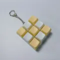 Porte-clés jouet anti-stress interrupteur clavier mécanique macaron couleur portable - Macaron 9 touches (Blanc Jaune Bicolore)
