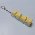 Macaron Interrupteur Mécanique 4 Touches Jouet Décompression Portable Clé Clavier Anti-Stress - Macaron 4 touches (Jaune Fromage)