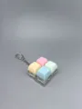 Macaron 4-touches interrupteur mécanique fidget jouet porte-clés coloré portable. - Macaron Grille 2x2 (Jaune Rose Bleu Vert)