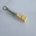 Porte-clés fidget de touche de clavier mécanique, design à double touche beige portable. - Macaron 2 touches (Jaune Fromage)