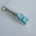 Porte-clés anti-stress à double interrupteur mécanique bleu clair, jouet de décompression. - Macaron 2 touches (Bleu Ciel)