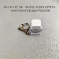 Porte-clés jouet anti-stress à interrupteur mécanique portable, jouet de décompression. - Macaron 1 touche (Blanc)